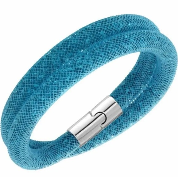Swarovski Crystal Stardust Blue Double Wrap Bracelet/Choker BNWT - Picture 4 of 14